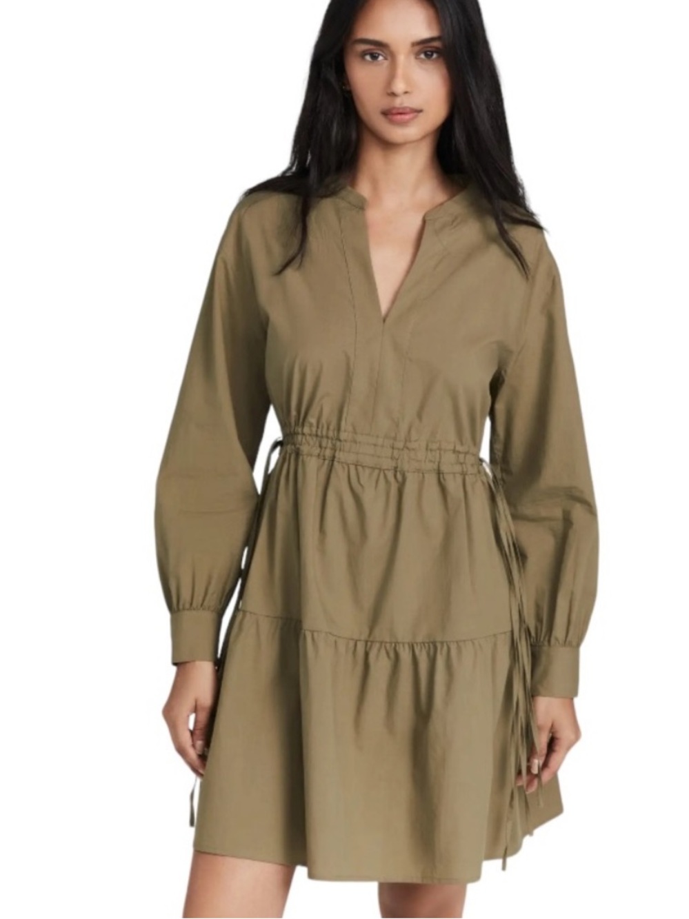 Rails Ivy dress Drawstring Waist Long-Sleeve Dress Cotton blend size L NWT‎
